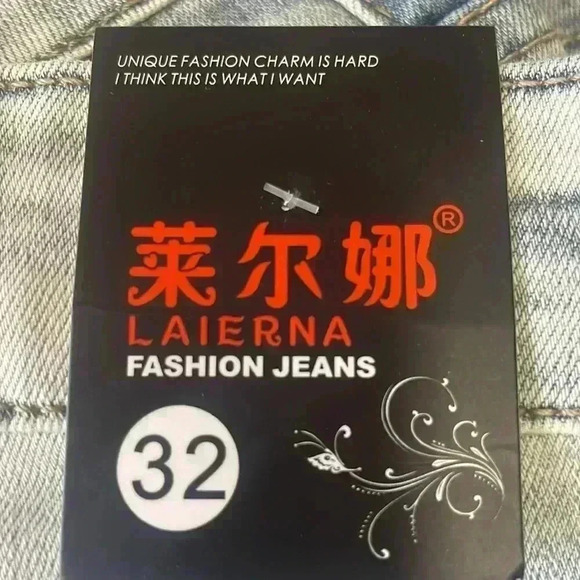 LAIERNA distressed embellished high rise skinny jeans women’s size 31 - Picture 14 of 14